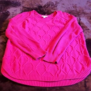 Sonoma Fuchsia Textured Knit Sweater
